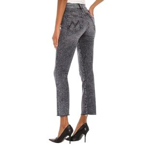 MOTHER Size 29 High Waisted Rascal Ankle Snippet Jeans Black Mineral Washed S21